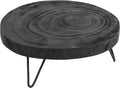 Creative Co-Op Decorative Paulownia Wood Pedestal, Black, 11"