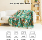 MSGKV Boho Throw Blanket 50"x60" Floral Blankets for Couch 100% Cotton Chair Sofa Throws Lightweight Farmhouse Muslin Spring Breathable Bed Blankets Home Decor All Seasons