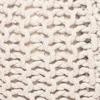 · REDEARTH · Round Pouf Ottoman - Cable Knitted Boho Poof - Home Décor Cord Pouffe Handmade Circular Footrest for Living Room - Bedroom - Kids Bedroom - 100% Cotton Pouf (19.5"x19.5"x14") - Natural