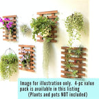ShopLaLa Wall Planter - 2 Pack Wooden Orchid Planter Frame Display Outdoor Plants, Wall Mount Air Plants Succulent Holder Hanger, Vertical Garden Plant Wall Decor Macetas para Orquideas 15.7" (40cm)