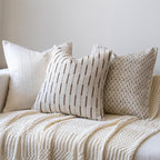 Decorative Neutral Throw Pillow Covers 20x20 Farmhouse Pillow Covers Cotton Stripe Cushion Covers Home Decor for Sofa Couch Living Room Bedroom 1PC, Bold Stripe