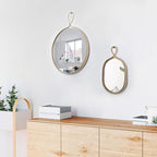 Boho Mirror for Wall Decor - Gold Metal Framed Boho Bedroom Decor - 12 inch