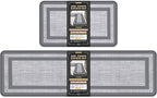 Mattitude Kitchen Mats Set of 2 Cushioned Rugs 0.47 inch Thick Anti-Fatigue Mats for Kitchen Floor,Waterproof Non-Slip Mats and Rugs Set for Office,Floor,Laundry 17.3"×29"+17.3"×59",Grey