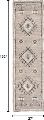 SAFAVIEH Kilim Collection Runner Rug - 2'3" x 11' Runner, Grey & Black, Handmade Flatweave Boho Tribal Jute, Ideal for Living Room, Bedroom, Dining Room (KLM762F-211)