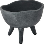 Creative Co-Op Boho Terracotta Footed Bowl, Slate Grey