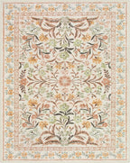 Lahome Sylvie Fall Floral Washable Area Rugs 8x10, Boho Living Room Large Rugs Non-Slip for Bedroom, Soft Rubber Backed Burnt Orange Carpet for Dining Playroom Decor, Ochre Fall