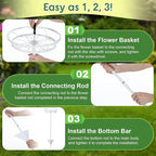 Tellingyou 2 Pack Adjustable Outdoor Flower Pot Stand, Metal Outdoor Plant Stands, Spring Summer Versatile Plant Stand Garden Stake for Display Plants, Elegant Solution for Landscaping Decor (White)