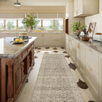 Machine Washable Kitchen Runner Rugs: 2'6"x8' Hallway Rug Stain Resistant Non Slip Low Pile Soft Carpet Runners for Hallways Indoor Entryway Kitchen Laundry Room Bedroom Bathroom Farmhouse