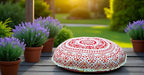 ICC 32" Large Round seat Floor Cushion Chair Ottoman Cover Pouf Pillow Meditation Floor Cushions for Adults Seating pouffe Ottoman Throw Covers Craft Room Furniture for Sitting Cover Fire