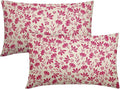 Hot Pink Floral Pillow Covers 12x20 Set of 2 Vintage Rustic Old Style Cute Small Flower Pink Cream Print Decorative Outdoor Pillowcases Farmhouse Throw Cushion Case Decor for Couch Sofa Bed