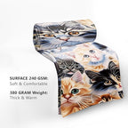 Cute Cat Blanket Soft Flannel Lightweight Kitten Cats Animals Pet Print Throw Blanket Cozy Warm Blankets All Seasons Living Room Decor for Kids Adults Cat Lovers Use On Sofa Bed Office 50x60 inch