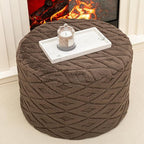 Round Pouf Ottoman 20 x 20 x 14 Inches Boho Poof Home Decor Floor Pouffe Ottoman Foot Rest for Couch Sofa Bean Bag Chairs Living Room Bedroom (Dark Coffee)