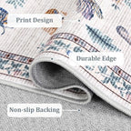 Mushroom Insect Rug 2x6 Runners for Hallways, Boho Kitchen Rugs Non Slip Bath, Modern Washable Runner Rug for Bedroom, Soft Long Rugs for Entryway Bathroom Laundry Dorm, Beige