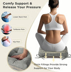AddGrace Chair Cushions for Dining Chairs Set of 4 Kitchen Seat Cushions with Ties and Non Slip Backing Tufted Indoor Seat Pad for Kitchen Dining Room 18" x 17" x 3" Light Grey