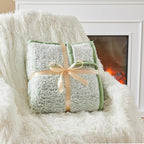 EMME Soft Sherpa Fleece Blanket Reversible Plush Fluffy Large Blanket, Light Weight Warm Decorative Boho Blanket Cover for Sofa, Couch, Bedroom,Travel(Plush Sage,108"x90")