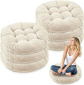 Jerify Floor Pillow Cushions Large Round Square Large Meditation Floor Pillow for Classroom Adult Meditation Picnic Party Seating Learning Daycare School(Round,Beige,6 Pcs)