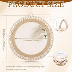Round Mirrors for Wall, Hand-Woven Shell Lace Decorative Mirror, Boho Mirrors for Over Sink, Wall Decor for Bathroom, Entryway, Bedroom, Vanity (Natural)