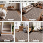 Tangsoo Easy Jute Rug 3x5 for Entryway,Geometric Non-Slip Washable Indoor Outdoor Door Carpet,Farmhouse Ultra Thin Small Throw Mat for Kitchen Bedroom Front Door Patio Blacony