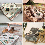 Hopstar Aztec Throw Blanket Navajo Indian Blankets and Throws Boho Western Decor Couch Cover Blanket for Bed Sofa Living Room Beach Travel 51"x63"