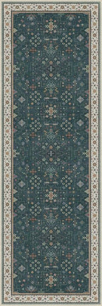Dark Green 2x6 Kitchen Rug - Modern Vintage Boho Eclectic Floral with Brown Accent, Washable Low Pile Non-Slip Runner Rugs for Bathroom, Door Mat Indoor Entrance, Hallway, Bedroom, Laundry