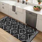 Area Rug 2x5 Rug Machine Washable Non-Slip Low Pile Print Pattern Western Rug for Living Room Bedroom Entryway Tribal Series-Black