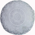Large Round seat Floor Cushion Chair Ottoman Cover Pouf Pillow Meditation Floor Cushions for Adults Seating pouffe Ottoman Throw Covers Craft Room Furniture for Sitting Cover (Silver, 24" Round)