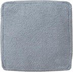 L. R. Resources, Inc. LR Home Handmade Contemporary Solid Boucle Square Indoor Medium Pouf Ottoman, Blue | Foot Rest for Bedroom, Living Room & Dorm Decor | 18 x 18 x 18 Filled Pouf for Seating