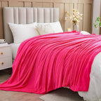 NEWCOSPLAY Super Soft Throw Blanket Dark Rose Red Premium Silky Flannel Fleece Leaves Pattern Lightweight Bed Blanket All Season Use (Dark Rose Red, Throw(50"x60"))