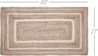 VHC Brands Jute Rug Rectangle with Pad, Natural and Creme, 27x48