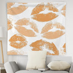 WNAGT Trendy Black and White Kiss Lips Tapestry Wall Hanging, Funky Makeup Wall Decor, Fashion Aesthetic Wall Blanket Decor for Girls Room College Dorm Makeup Room Beauty Room, 50x60 Inch