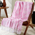 Lightweight Woven Throw Blanket Large Soft Vanilla Teen Girl Clean Aesthetic Preppy Stuff Coquette Thing Cute Accessories Girly Room Aesthetic Coastal Beachy Bedroom College Student Dorm Decor Pink