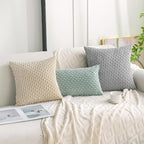 Set of 4 Grey Decorative Throw Pillow Covers 18x18 Inch Corduroy Pillow Covers for Bed Couch Sofa Living Room Soft Square Cushion Cases