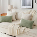 Topfinel 4 Packs Cream White Decorative Throw Pillow Covers 20x20 Inch for Living Room Couch Bed Sofa, Boho Western Farmhouse Home Decor, Soft Plush Corduroy Cute Square Beige Cushion Case 50x50 cm