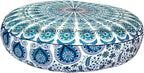 Indian Mandala Cotton Meditation Floor Pillow Cover Round Large Pouf Case Seating for Adults Decorative Meditation Floor Cushion Cover for Living Room Yoga Mat Kids Bean Bag