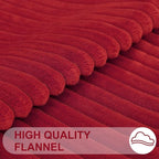 Simmore Decorative Throw Pillow Covers 12x20 Set of 2, Soft Natural Plush Flannel Double-Sided Fluffy Lumbar Pillow Covers for Couch Sofa Living Room, Red