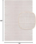 Beverly Rug Easy Jute Off White Rug 6x9 Solid Washable Durable Outdoor Indoor Area Rugs for Living Dining Room Patio Office Stain Resistant Non Shedding Casual Indoor Outside Carpet (6 x 9 Off-White)
