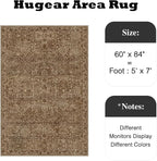 HUGEAR Area Rug 5x7 Brick Red Machine Washable Living Room Rugs Distressed Vintage Floral Vacuumable Low Pile Carpet Bedroom Office Dining Room Laundry Room Non Slip Soft Lightweight