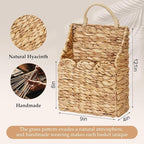 Wicker Hanging Baskets Scalloped Wall Baskets Decor Handmade Woven Hanging Basket Foldable, for Front Door Home Garden Pantry Farmhouse Rustic Decor