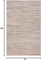SAFAVIEH Cape Cod Collection Area Rug - 6' x 9', Natural & Blue, Handmade, Braided Design, Ideal for The Living Room, Bedroom, Dining Room (CAP151M-6)
