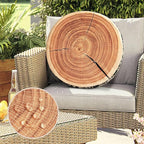 HYSEAS Outdoor Waterproof Throw Pillow, 3D Digital Print Comfortable Kids Funny Cute Wood Log Pillow Circle Seating Floor Cushion for Home, Couch, Sofa, Bedroom, Living Room, Stump, 16 x 2.75 Inch