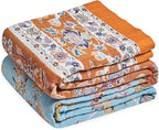 Boho Throw Blanket for Couch Sofa Chair Cotton Spring Blankets for Bedroom Living Room All Season Lightweight Reversible Floral Embroidery Decorative Throws 50"x60"
