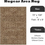 HUGEAR Area Rug 6x9 Brick Red Machine Washable Living Room Rugs Distressed Vintage Floral Vacuumable Low Pile Carpet Bedroom Office Dining Room Laundry Room Non Slip Soft Lightweight