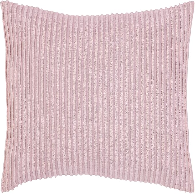 Better Trends Chenille Bedspreads Queen Size, Pink 100% Cotton Chenille Stripe Design Tufted Bedding Coverlet Soft Lightweight, 102"x110" with 2 Sham 3 Pieces Set Jullian Collection