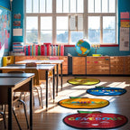 Tinideya 12 Pcs Kids Carpet Circle Seats for Class 16 Inch Round Classroom Rug Floor Cushions Soft First Day of School Educational Mat Non Slip Back to School Learning Playing Areas(Apples)