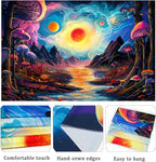 Generleo Fantasy Forest Mushroom Tapestry Galaxy Planet Tapestries Magical River Mountain Wall Decor Mysterious Starry Sky Tapestry Wall Hanging for Bedroom