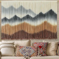 IOWER Macrame Wall Hanging Mountain Wall Art Dip-Dyed Macrame Wall Decor Modern Wall Decor Fiber Wall Art Craftsmanship 57" Wx35 L