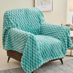 NEWCOSPLAY Super Soft Throw Blanket Sage Green Premium Silky Flannel Fleece 3D Clouds Stylish Jacquard Lightweight Bed Blanket All Season Use 350GSM (Sage Green, Throw(50"x60"))