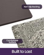 DEXI Kitchen Mats for Floor Cushioned, 23x86 Large Long Runner Rug Non Slip, Waterproof Soft Comfort Standing Padded Anti Fatigue Decorative, Brown Grey