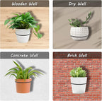 2-Pack 4 inch Flower Pot Holder Ring, Wall Mounted Metal Planter Hanger, Indoor Use, Matte Black, 40 lbs Capacity