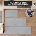 Kitchen Rugs Non Slip Washable, Rubber Backing Soft Chenille Braided Kitchen Mats for Floor, Super Absorbent Kitchen Runner Rug Standing Mat Sink Mat, Easy to Clean, Gray 17"x47"